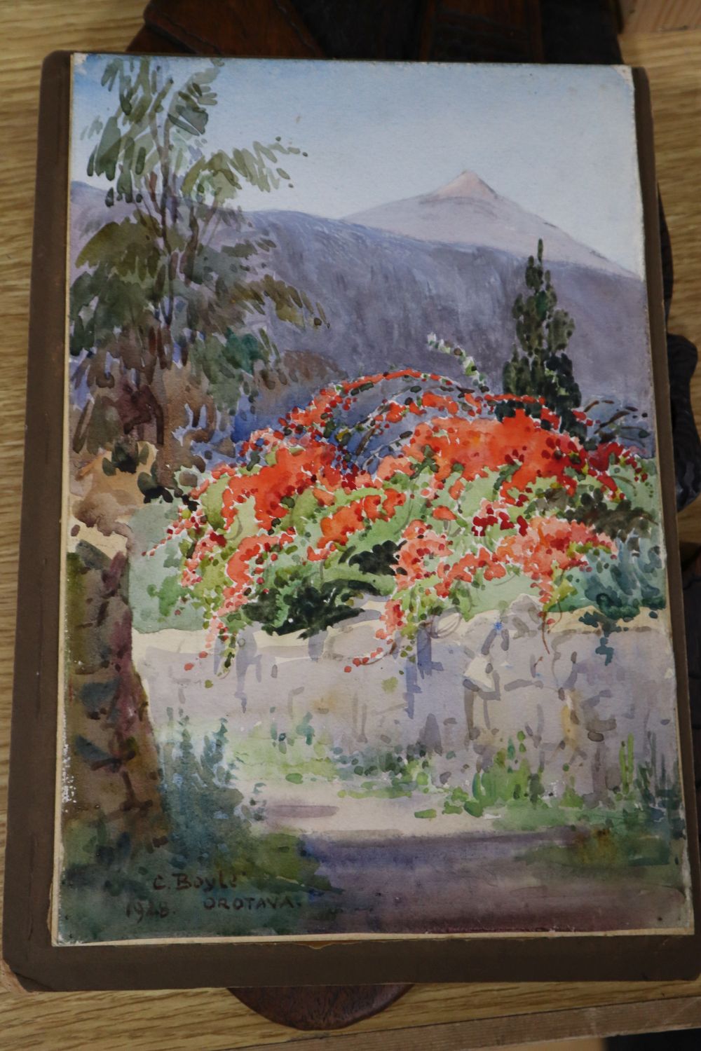 R. A. Stone (20th century), Rock Garden and Lost, signed, watercolour and four other small unframed watercolour drawings,